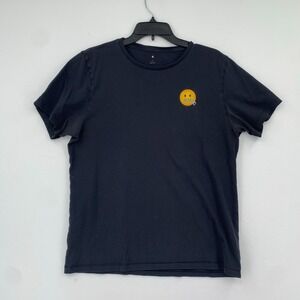 Apple Campus Zippered Mouth Emoji‎ Black TShirt SZ L Rare Employees Only Collect